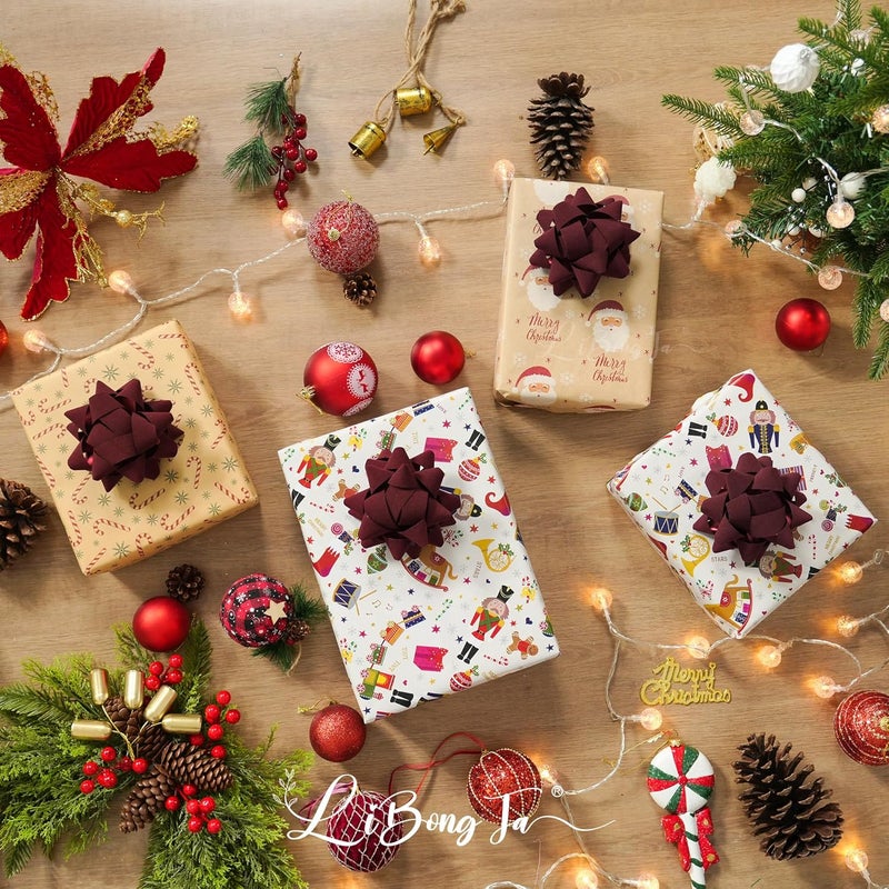 LiBongTa 4.5'' Dark Red Velvet Ribbon Gift Bow, Premade Bow for Gift Wrapping Self Adhesive, Red Bows Christmas Decorations, Wrapping Bows for Presents, Party Favor, Holiday, Wedding, Birthday-12 PCs - Image 4